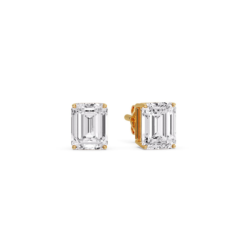Emerald Cut Diamond Stud Earrings