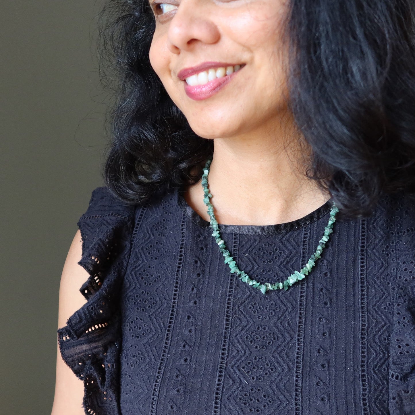 Emerald Necklace Elevated Energy Stone Sterling Silver