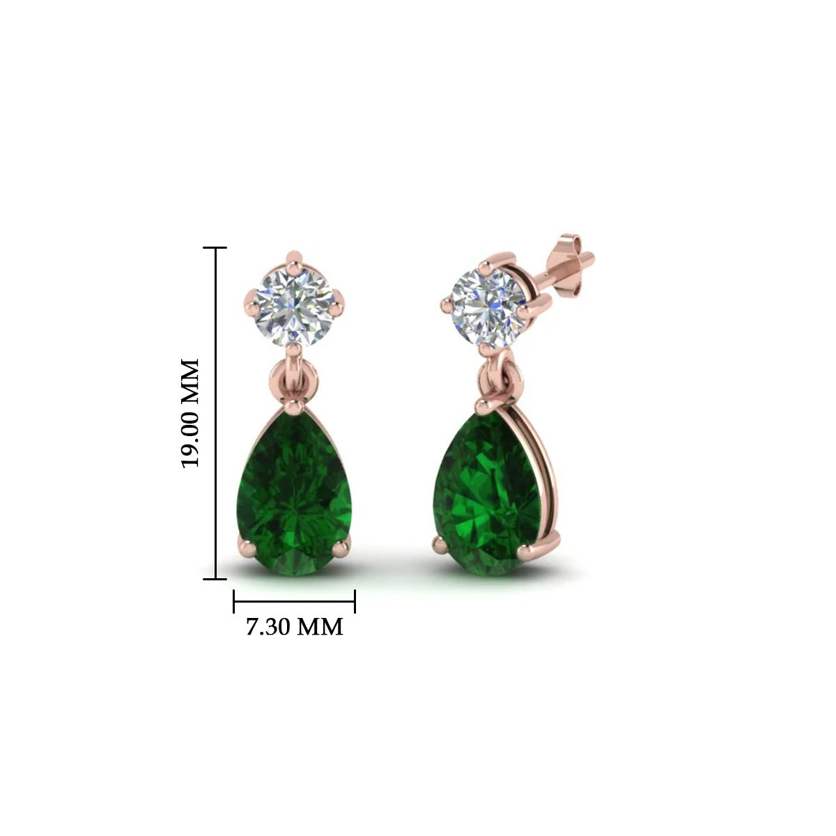 Gemstone Pear Drop Stud Earring