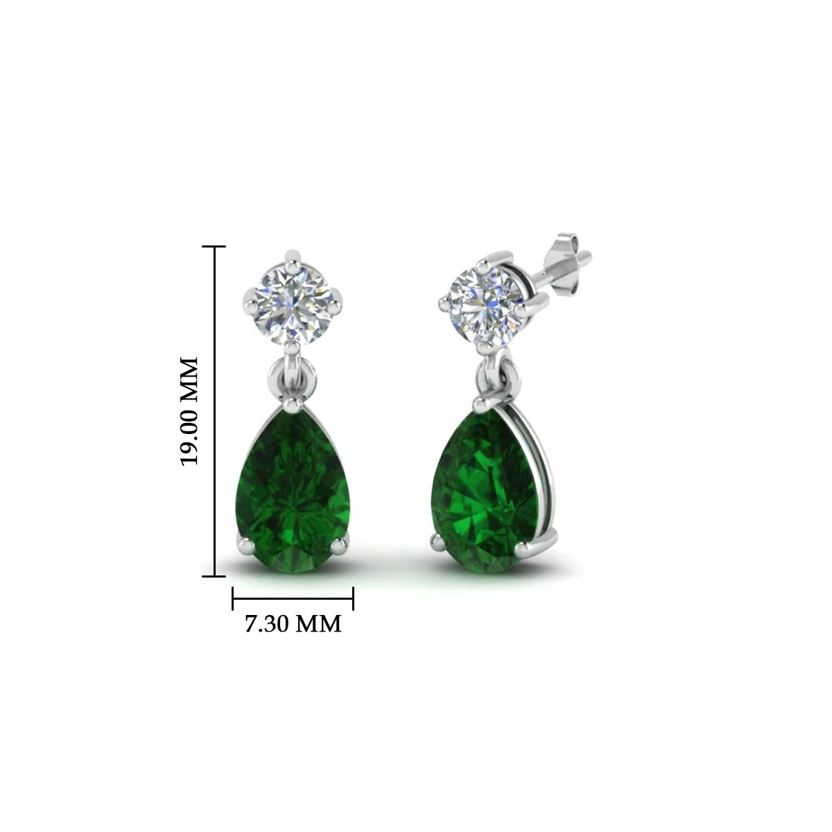 Gemstone Pear Drop Stud Earring
