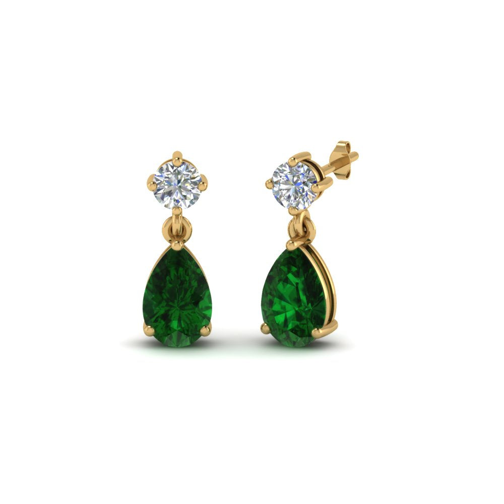 Gemstone Pear Drop Stud Earring