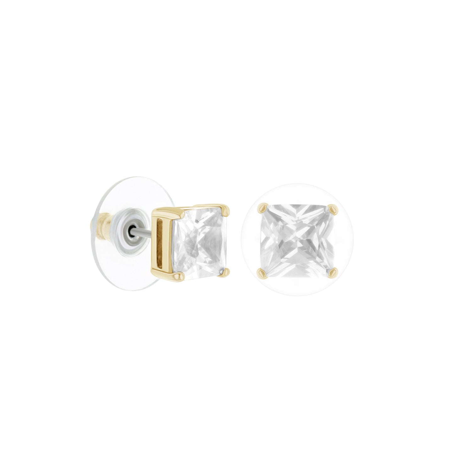 925 Princess Cut Earrings