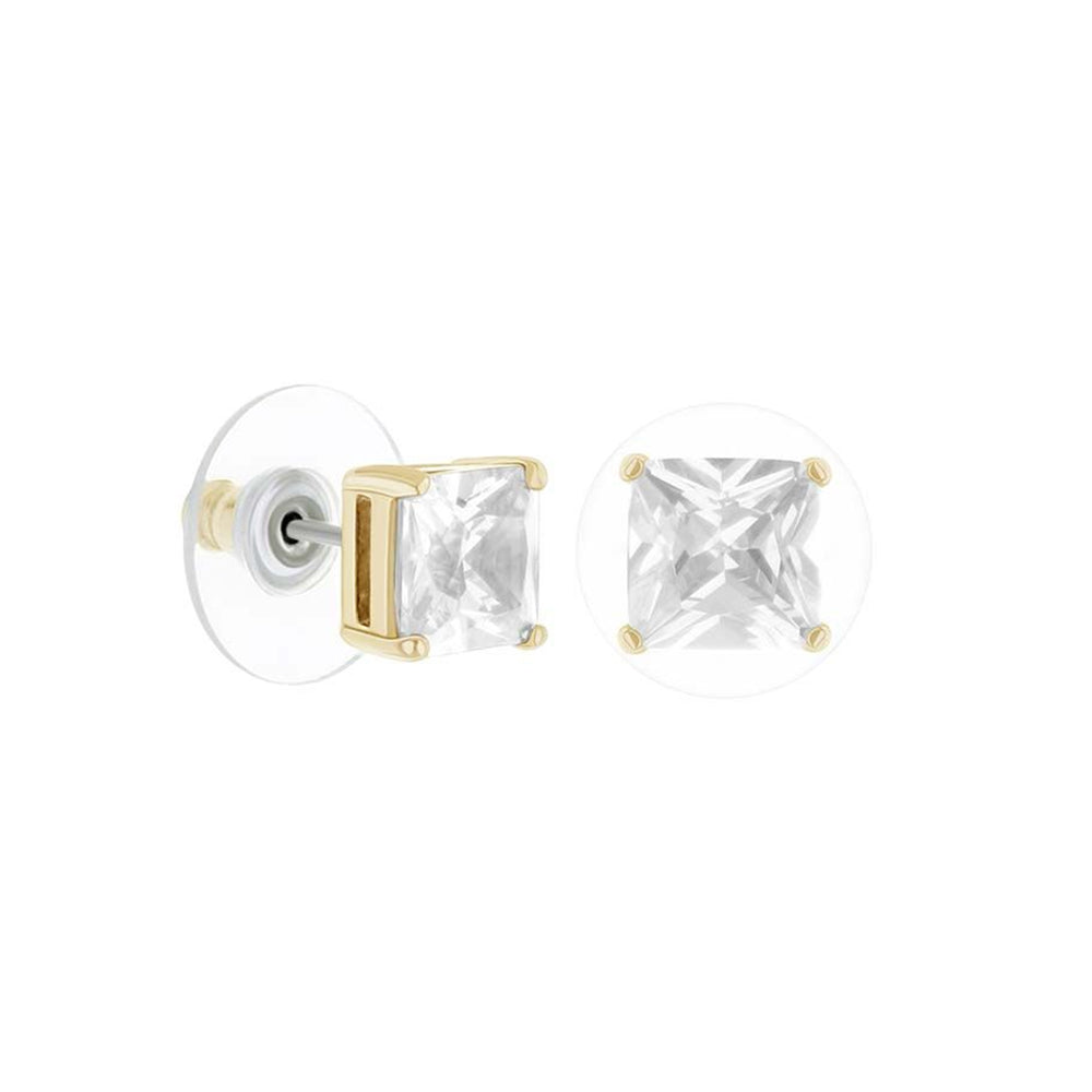 925 Princess Cut Stud Earrings