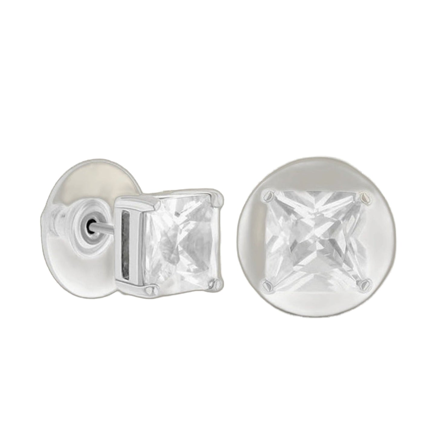 925 Princess Cut Stud Earrings