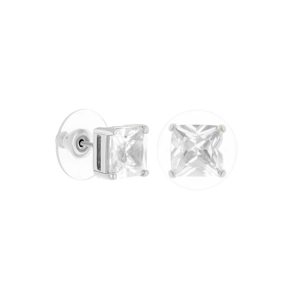 925 Princess Cut Stud Earrings
