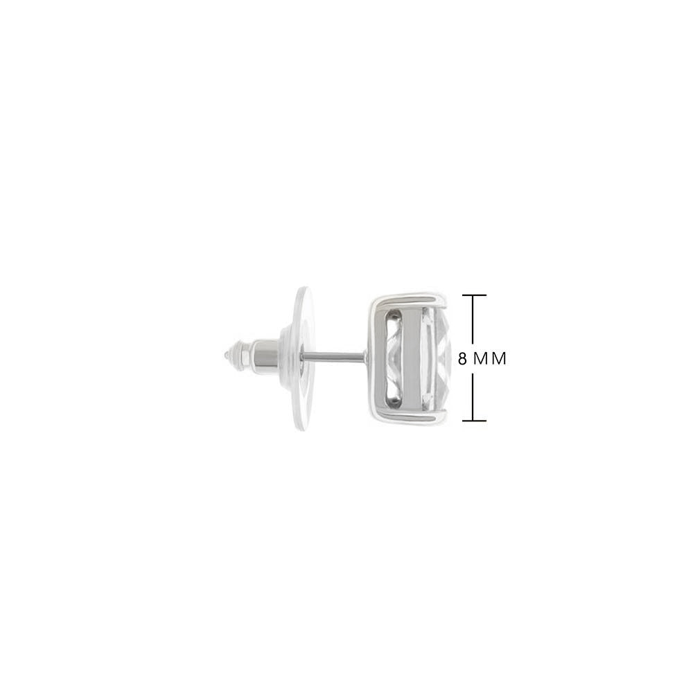 925 Princess Cut Stud Earrings