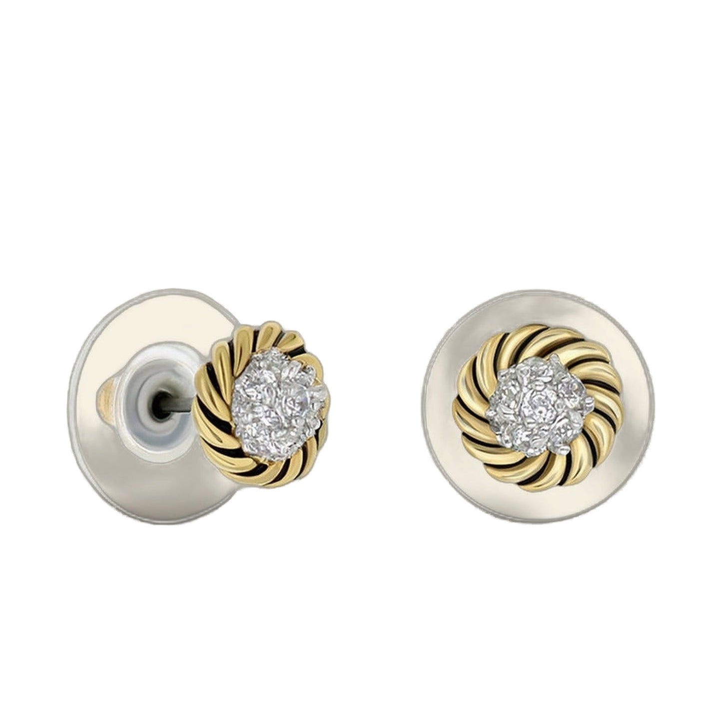 925 Two-Tone Stud Earrings