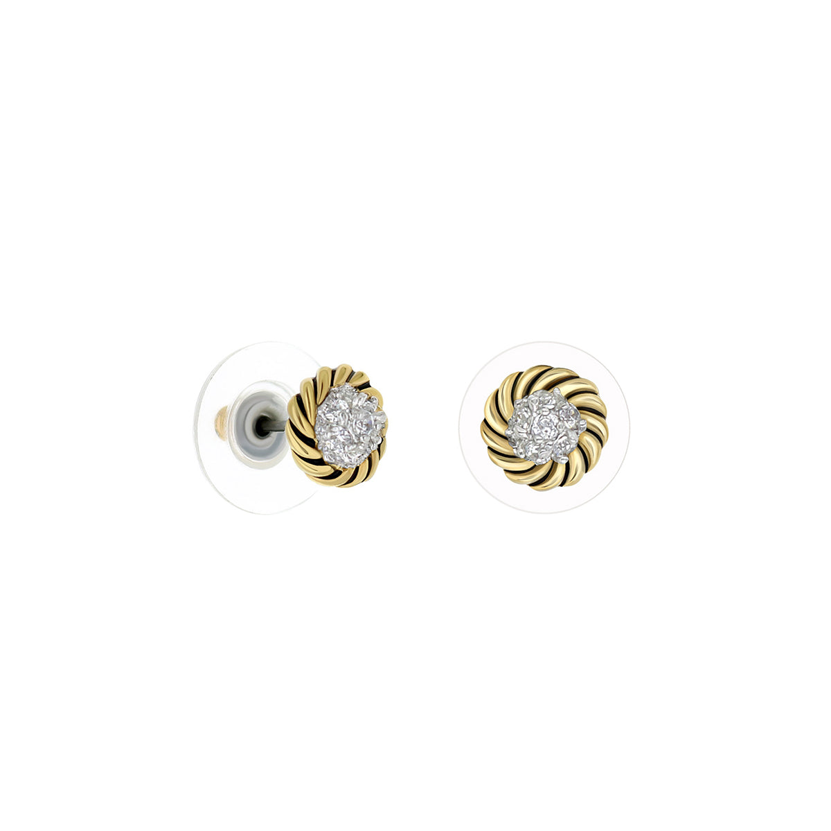 925 Two-Tone Stud Earrings
