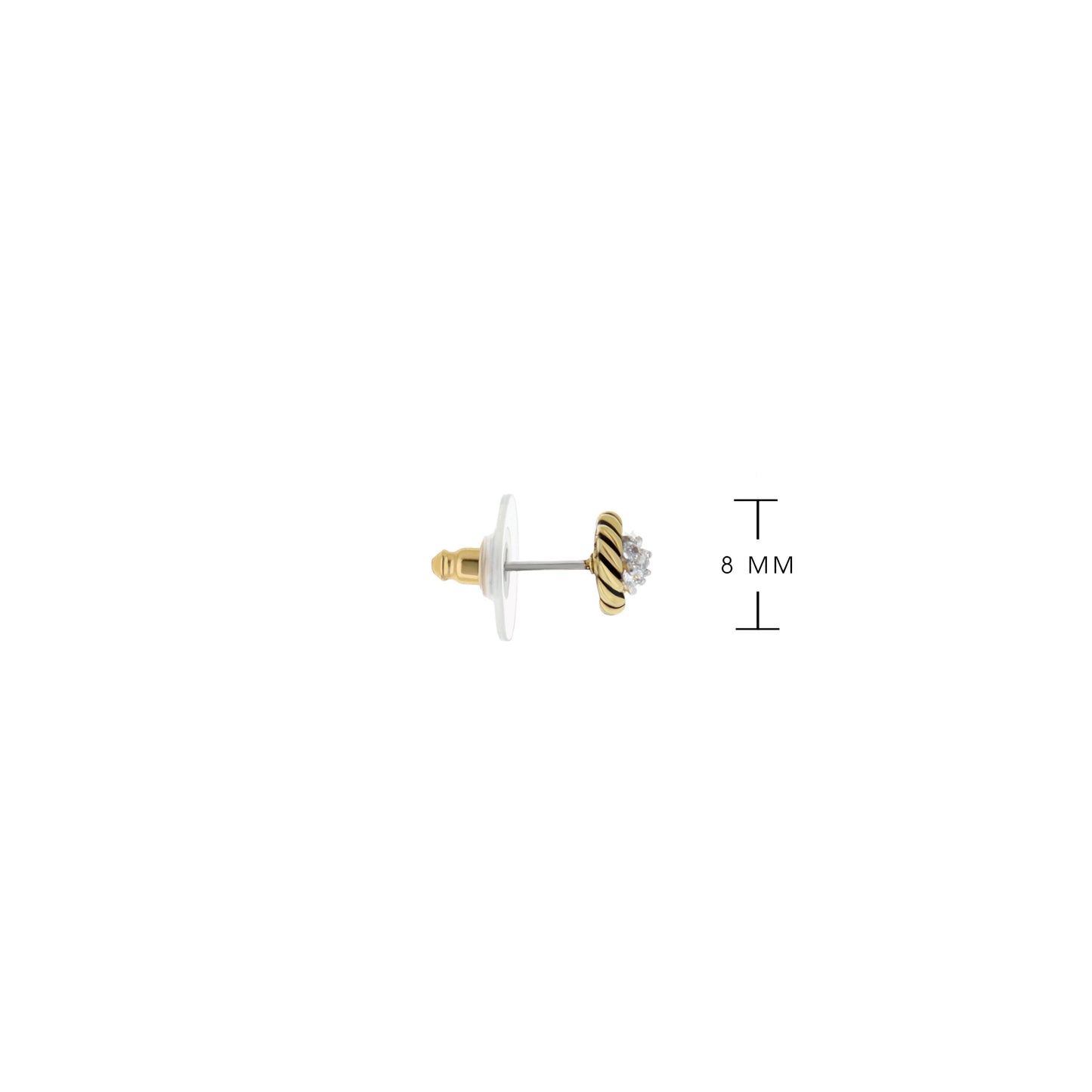 925 Two-Tone Stud Earrings
