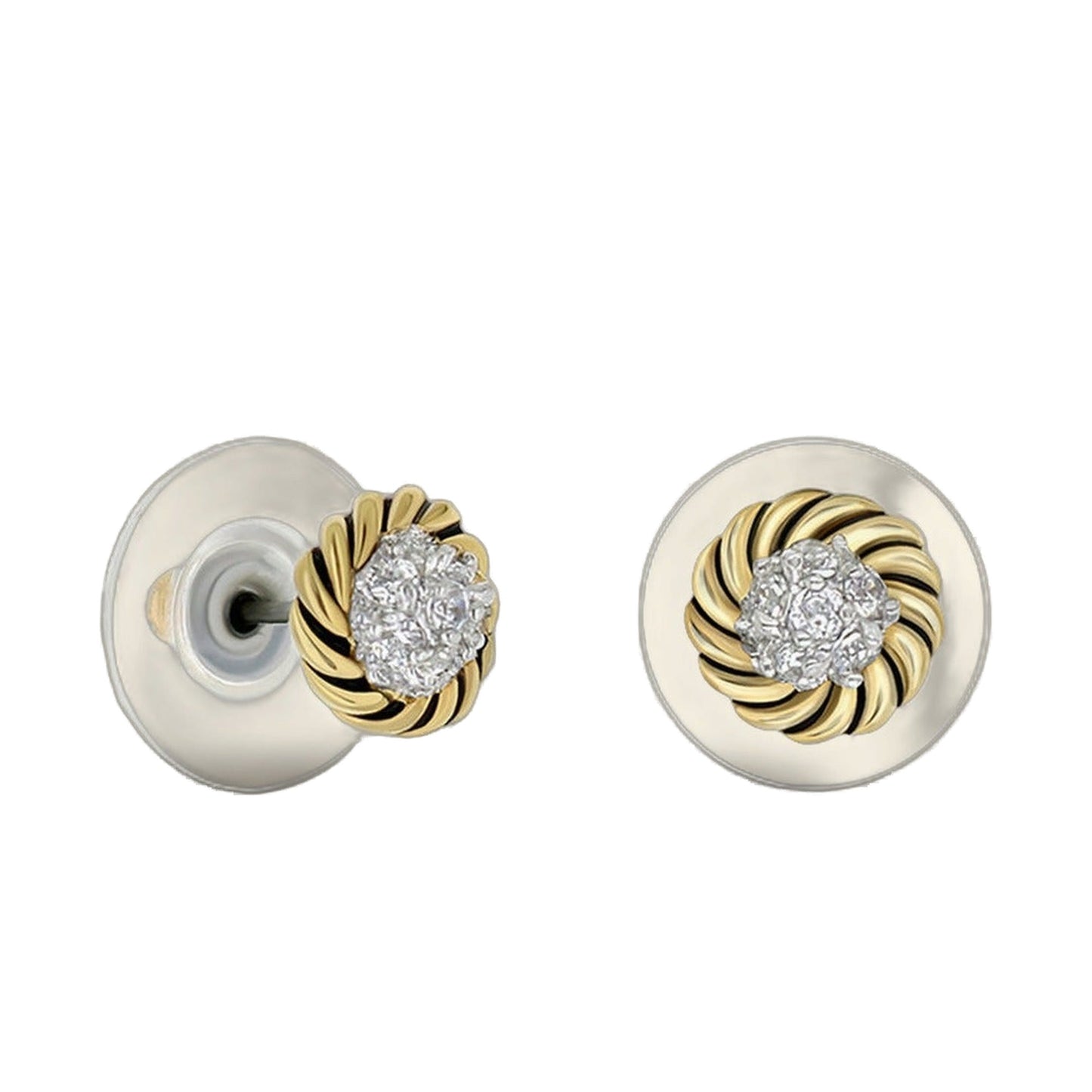 925 Two-Tone Stud Earrings