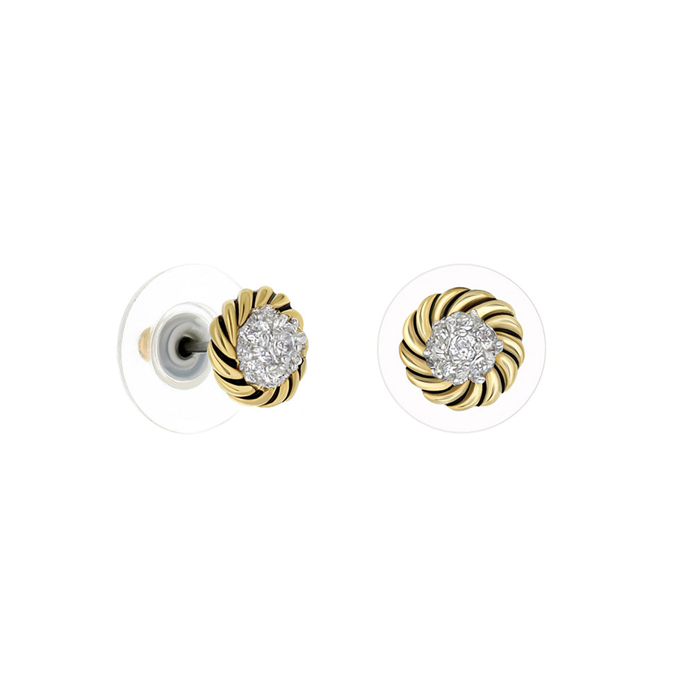 925 Two-Tone Stud Earrings