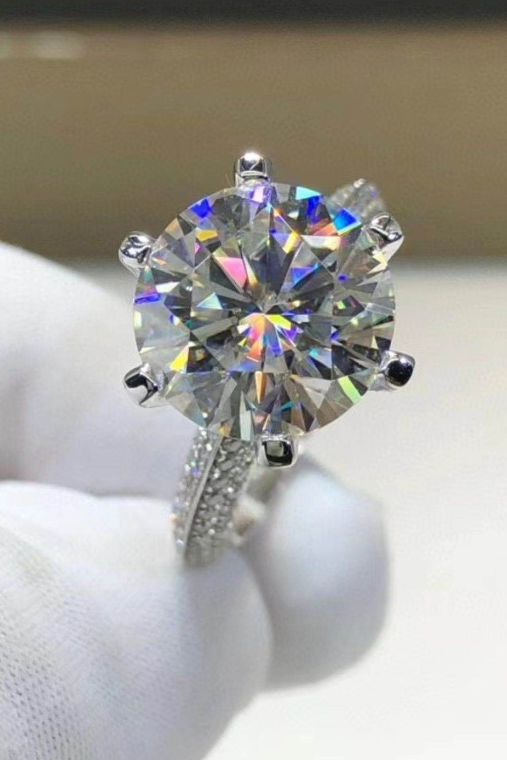 5 Carat Brilliant Round Cut Sparkala™ 6-Prong Ring (Platinum Over Pure Sterling Silver)