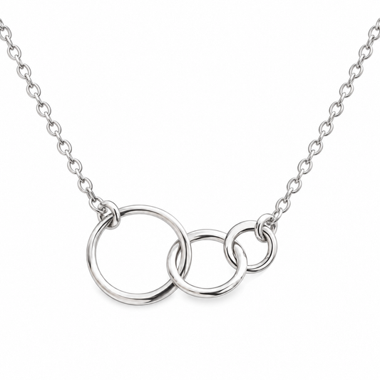 Sterling Silver Three Circle Necklace