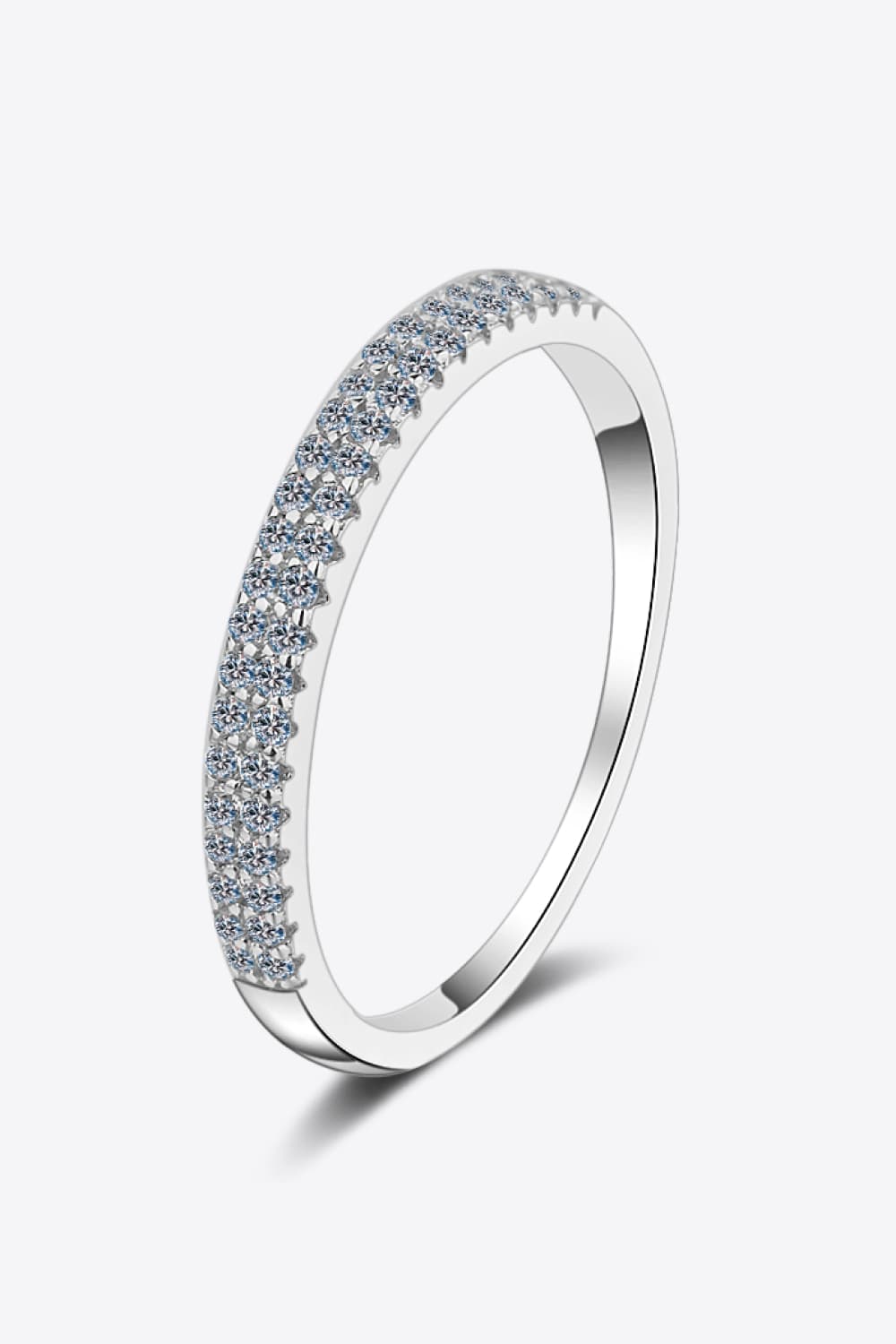 Sparkala™ Half-Eternity Ring (Rhodium Over Pure Sterling Silver)