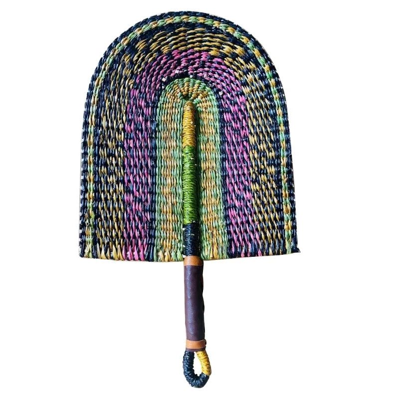 Traditional Handwoven Straw Fan for Wall Art Decorative Fan for Summer Party Drop Shipping