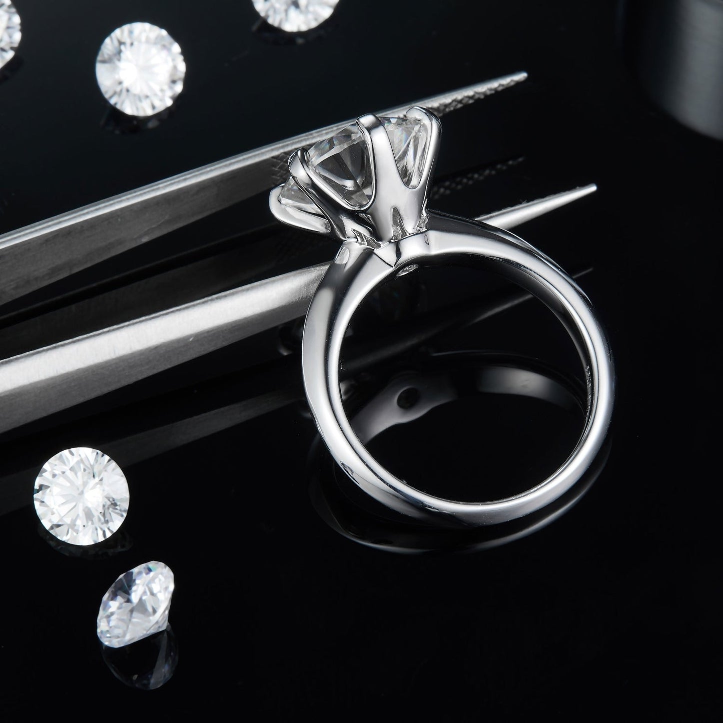 5 Carat Brilliant Round Cut Sparkala™ Platinum Over Pure Sterling Silver Ring