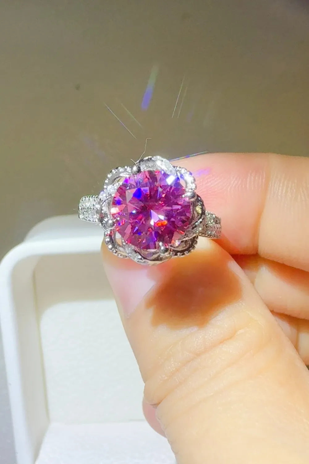 2 Carat Sparkala™ 925 Sterling Silver Flower Shaper Ring