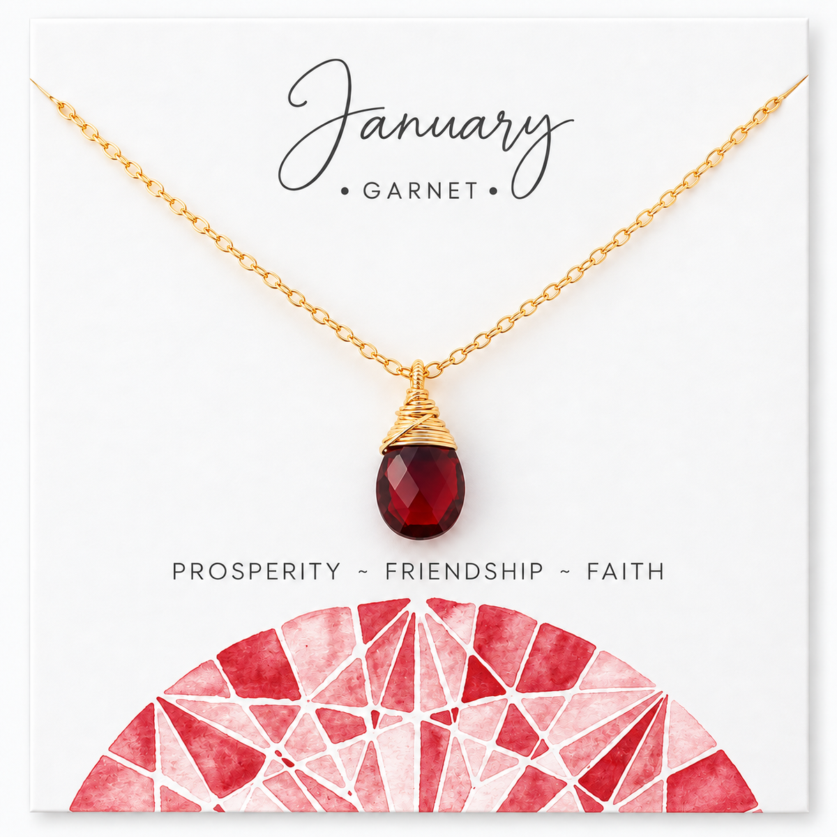 January Birthstone Necklace – Gold Filled