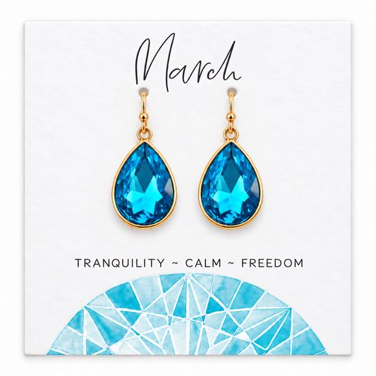 March Birthstone Earrings - 14k Gold Fill