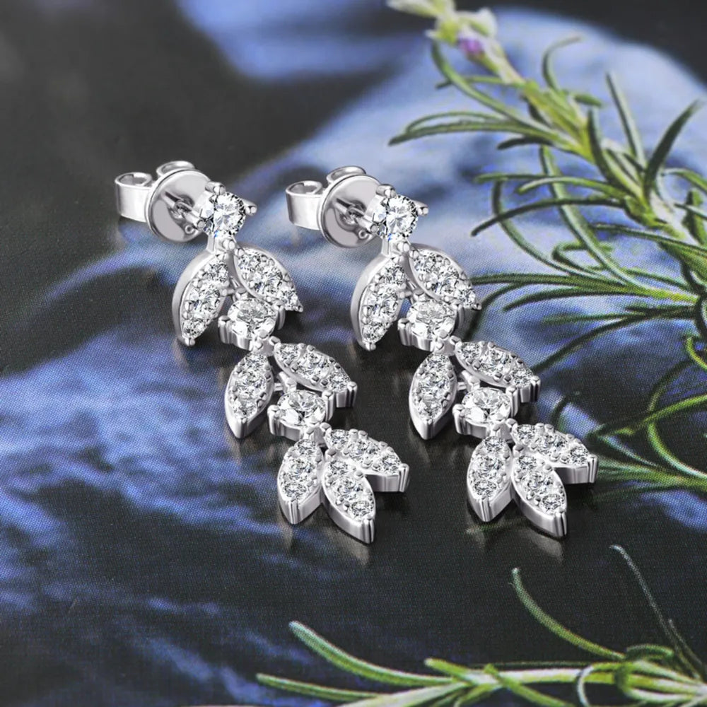 925 Sterling Silver Sparkala™ Leaf Earrings