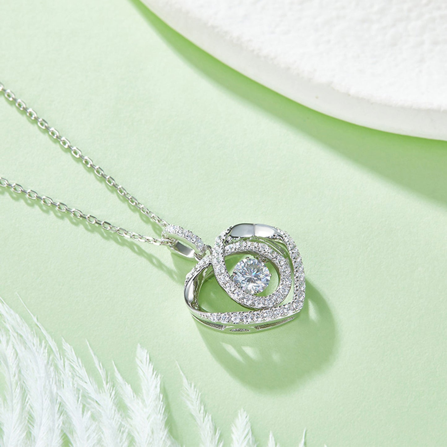Sparkala™ Pure Sterling Silver Heart Shape Necklace
