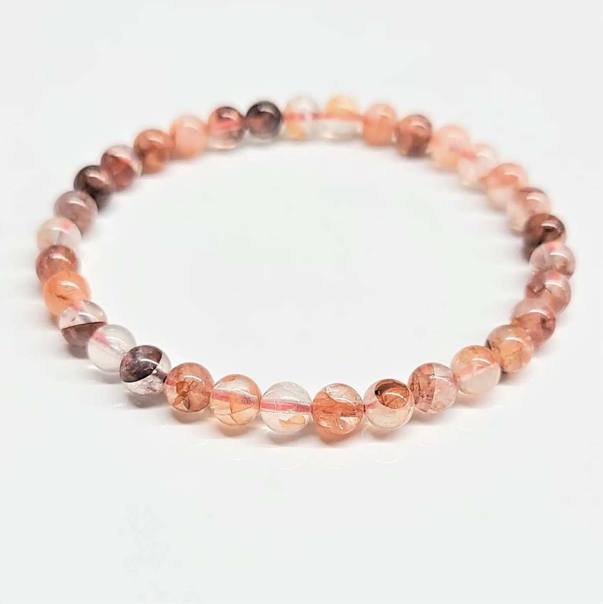 Fire Quartz Round Bead Bracelet - Grounded Energy