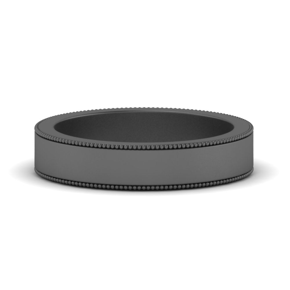 Flat Milgrain Mens Wedding Band