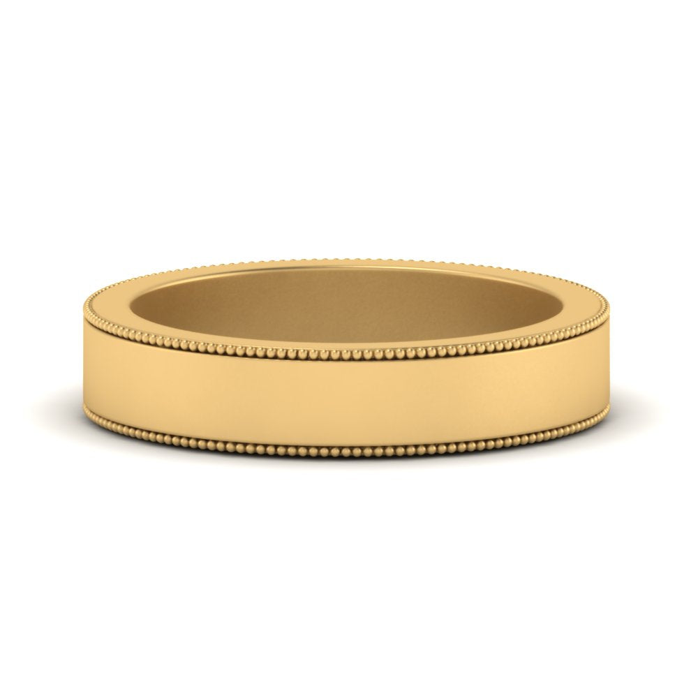 Flat Milgrain Mens Wedding Band