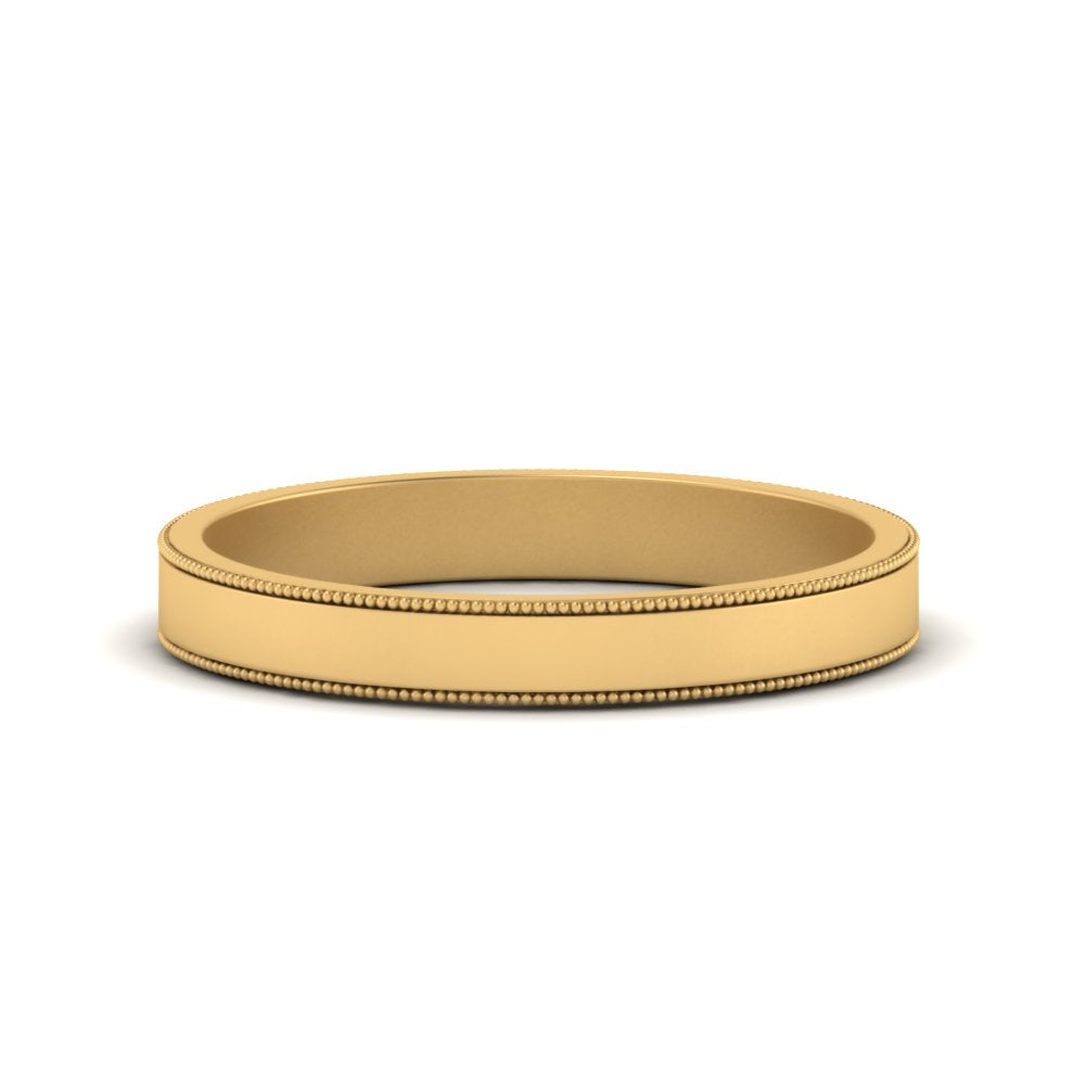 Flat Milgrain Mens Wedding Band