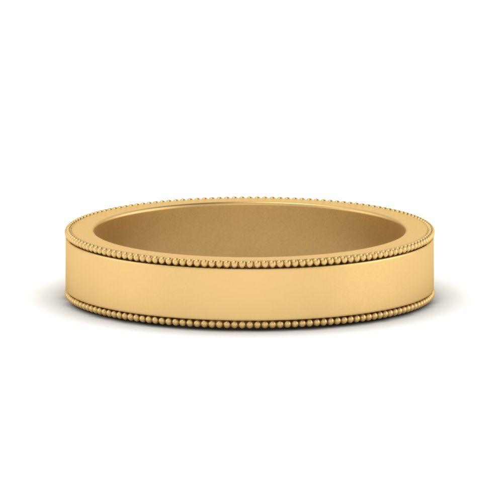 Flat Milgrain Mens Wedding Band