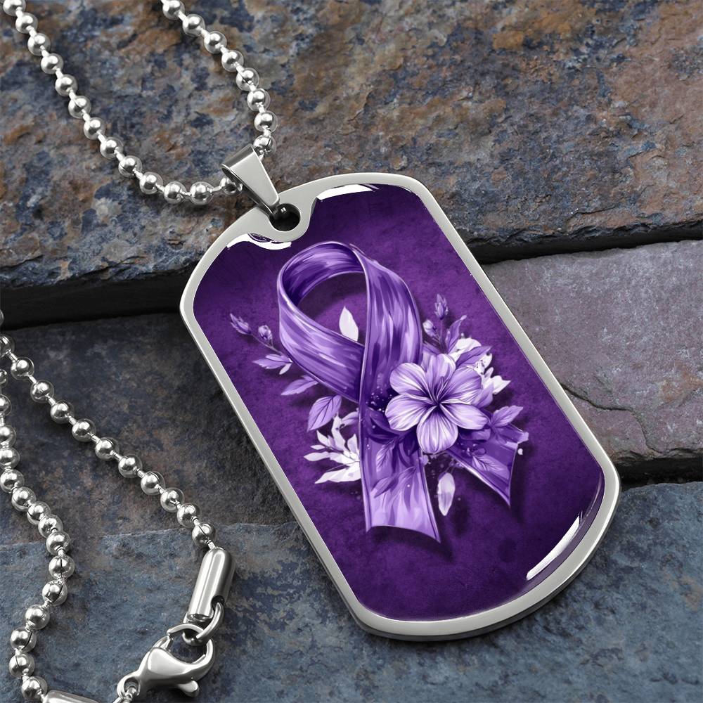 Flowery Purple Ribbon Necklace - Elegant Pendant for a Touch of Charm