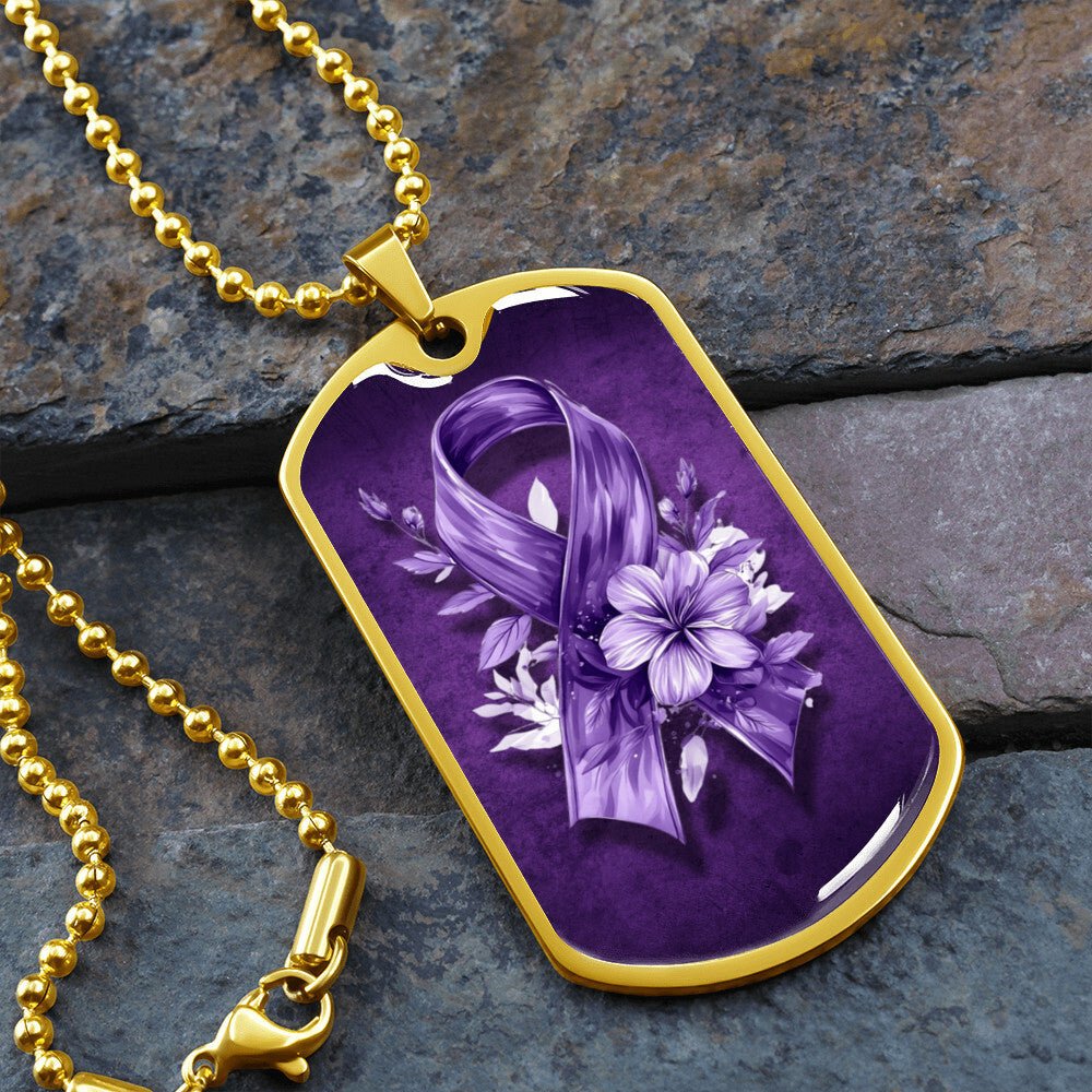 Flowery Purple Ribbon Necklace - Elegant Pendant for a Touch of Charm