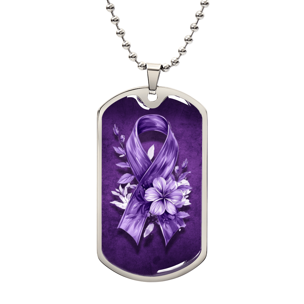 Flowery Purple Ribbon Necklace - Elegant Pendant for a Touch of Charm