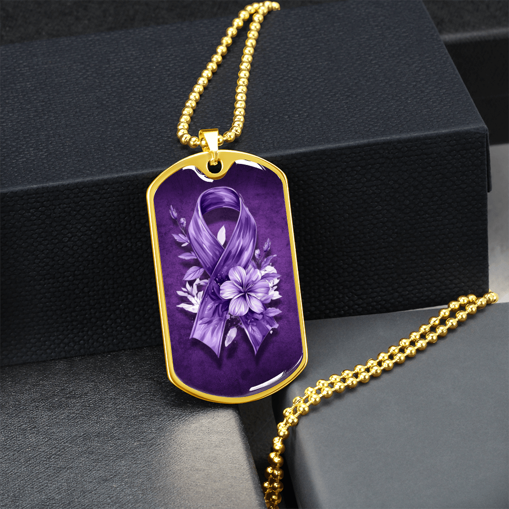 Flowery Purple Ribbon Necklace - Elegant Pendant for a Touch of Charm