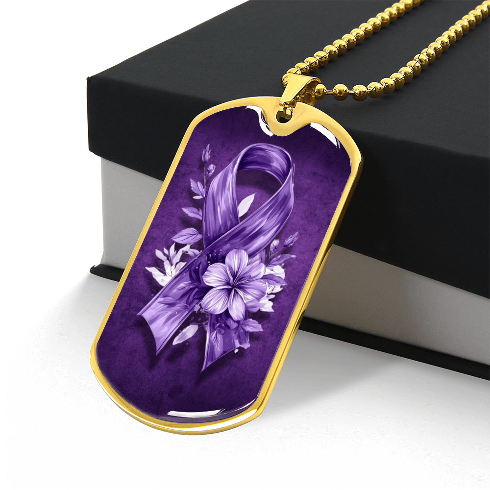 Flowery Purple Ribbon Necklace - Elegant Pendant for a Touch of Charm