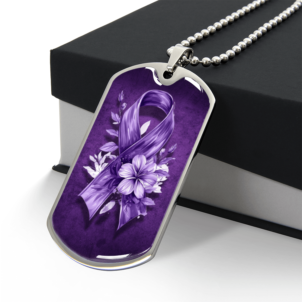Flowery Purple Ribbon Necklace - Elegant Pendant for a Touch of Charm