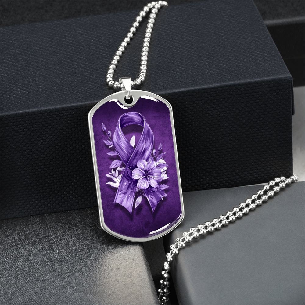 Flowery Purple Ribbon Necklace - Elegant Pendant for a Touch of Charm