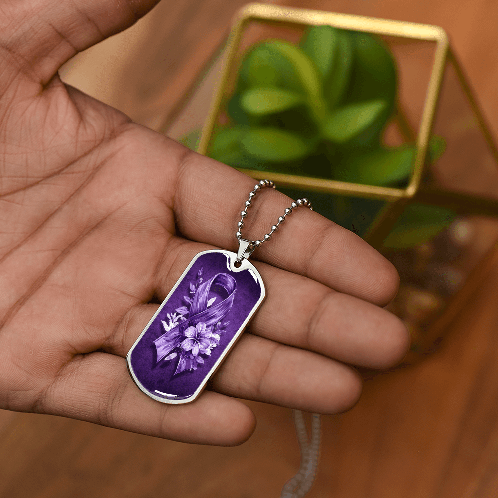 Flowery Purple Ribbon Necklace - Elegant Pendant for a Touch of Charm