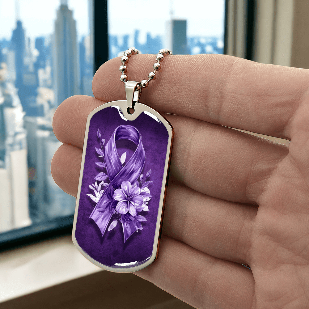 Flowery Purple Ribbon Necklace - Elegant Pendant for a Touch of Charm