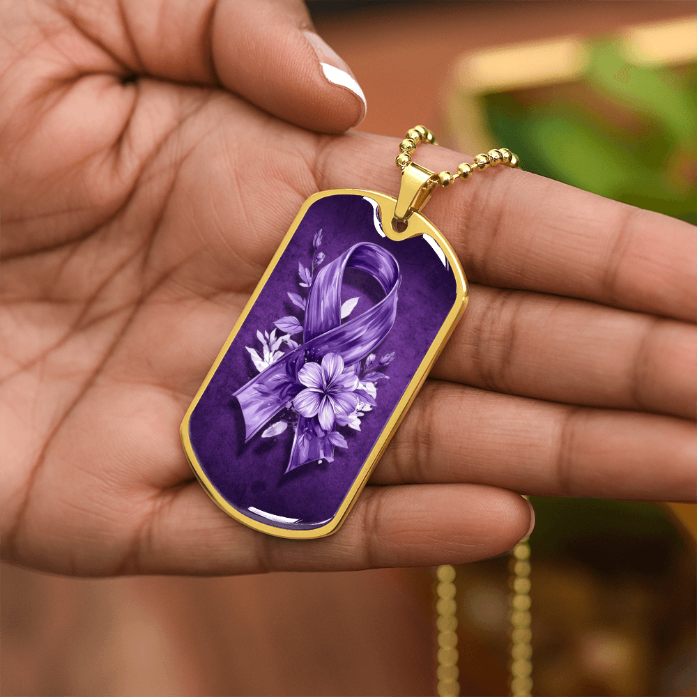 Flowery Purple Ribbon Necklace - Elegant Pendant for a Touch of Charm