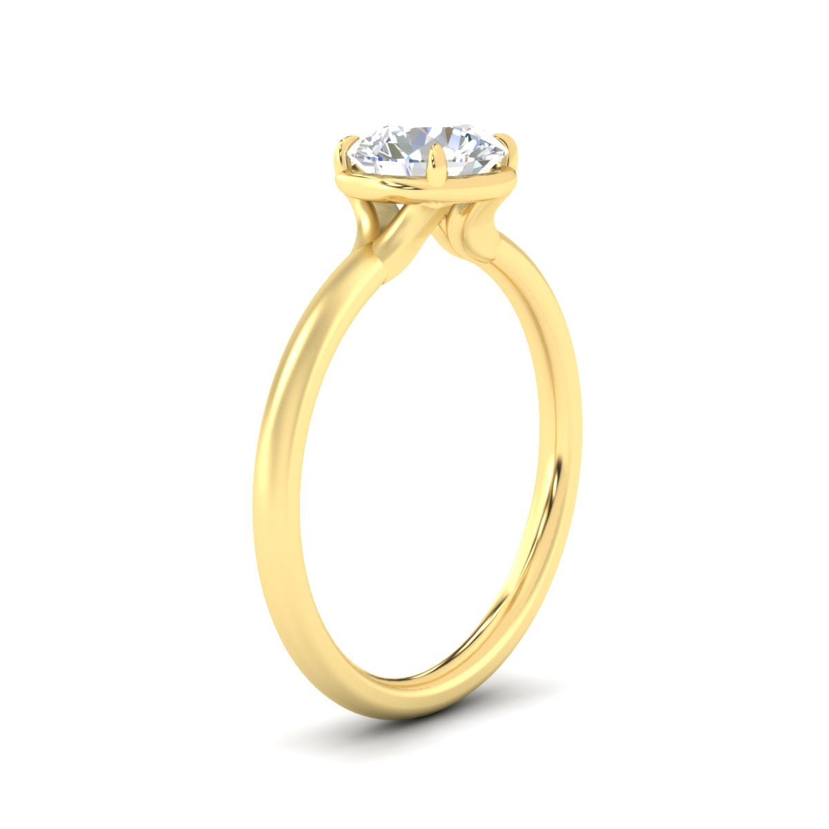 Flush Collet Solitaire Engagement Ring