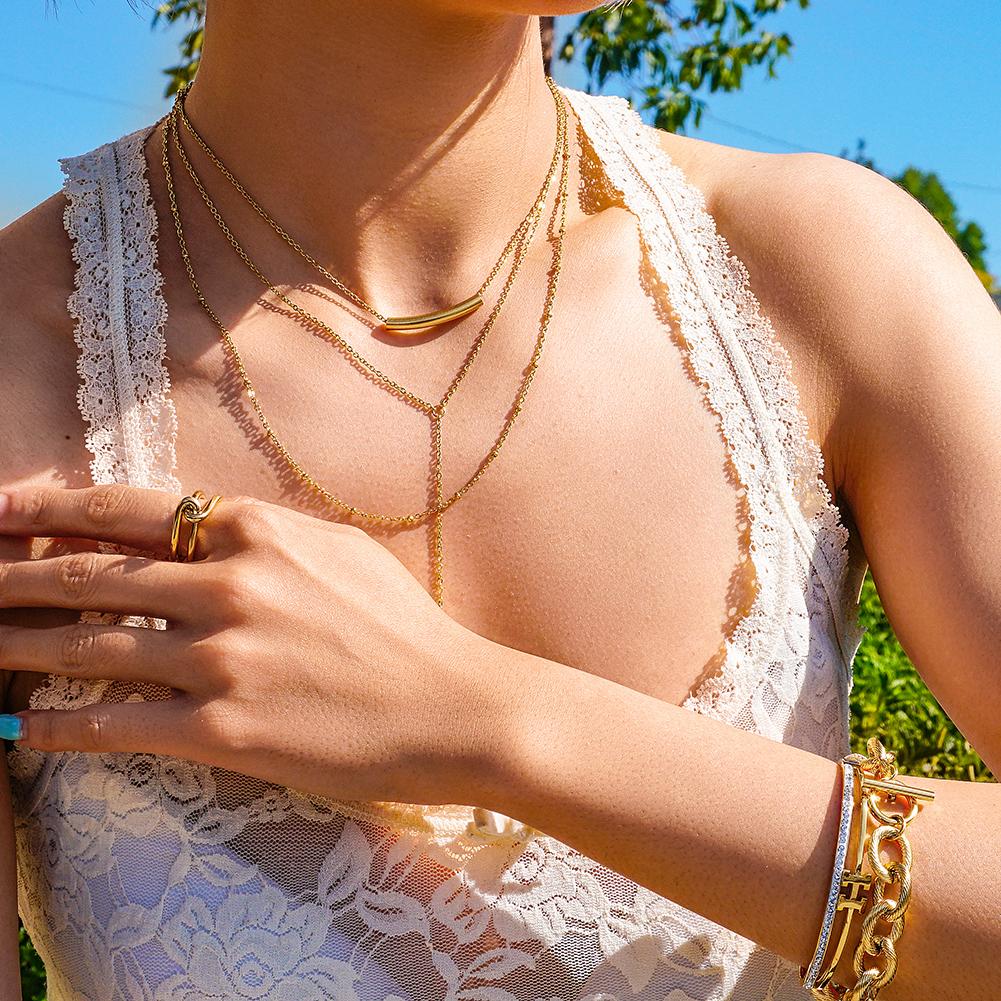 Gold Love Knot Ring For Women Adjustable Minimalist Band