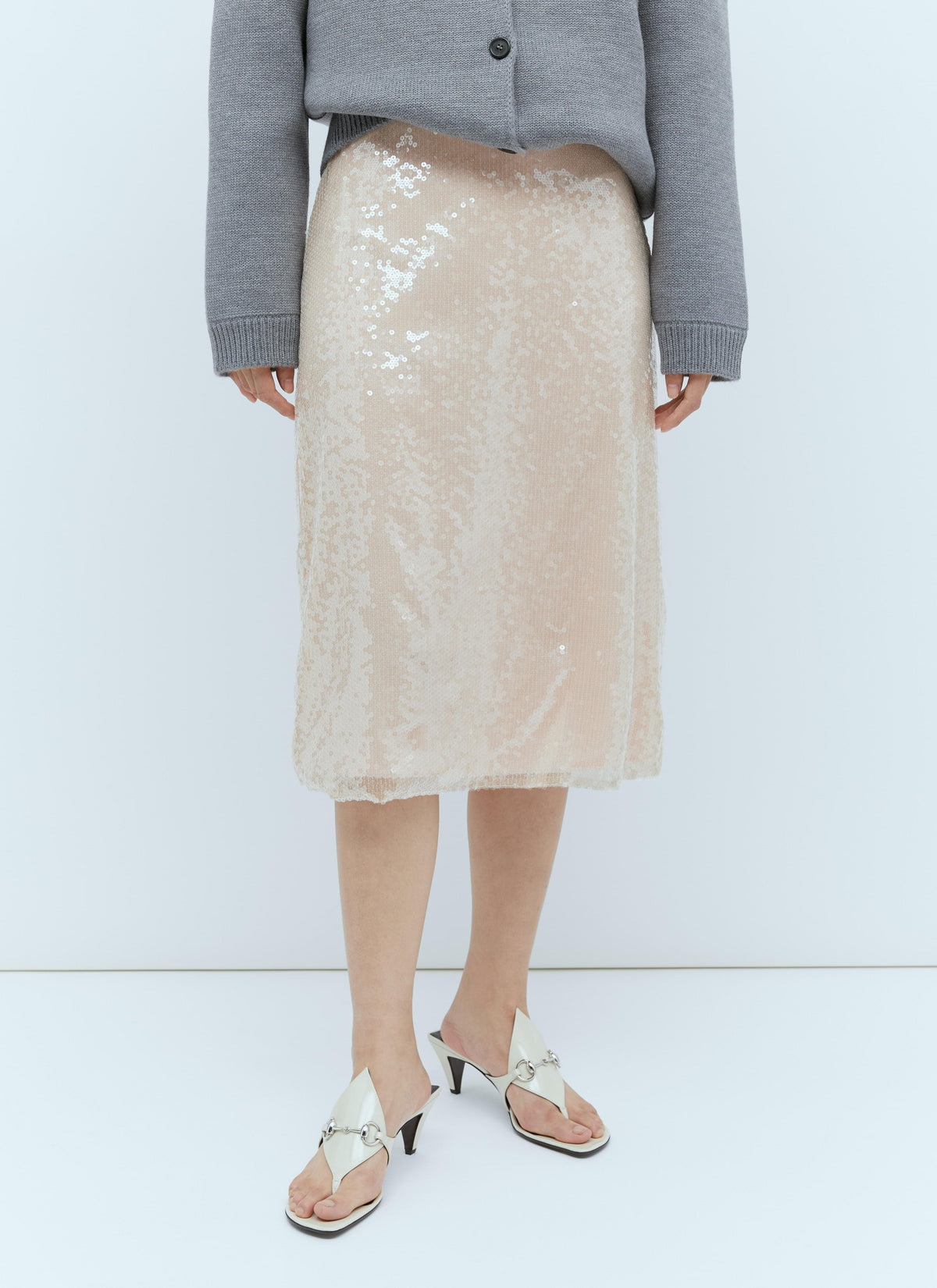 Gucci Women Sequin-Embroidered Tulle Skirt