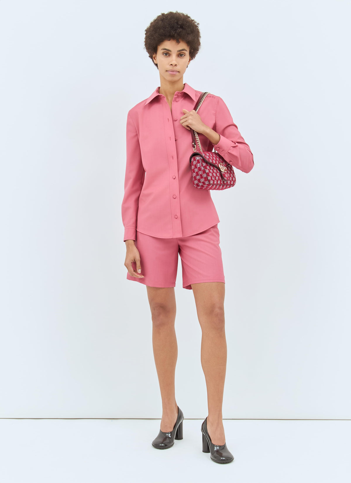 Gucci Women Light Wool Boxer-Style Shorts