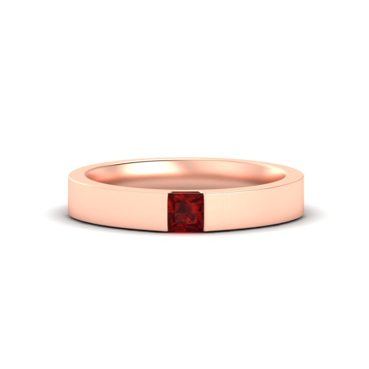 Half Bezel Solitaire Mens Engagement Ring