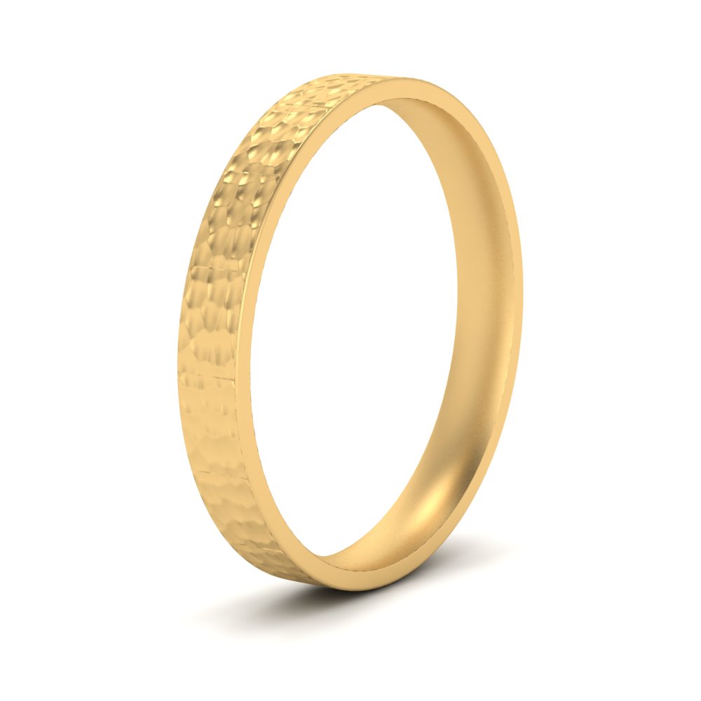 Hammered Wedding Band Comfort Fit 5 mm