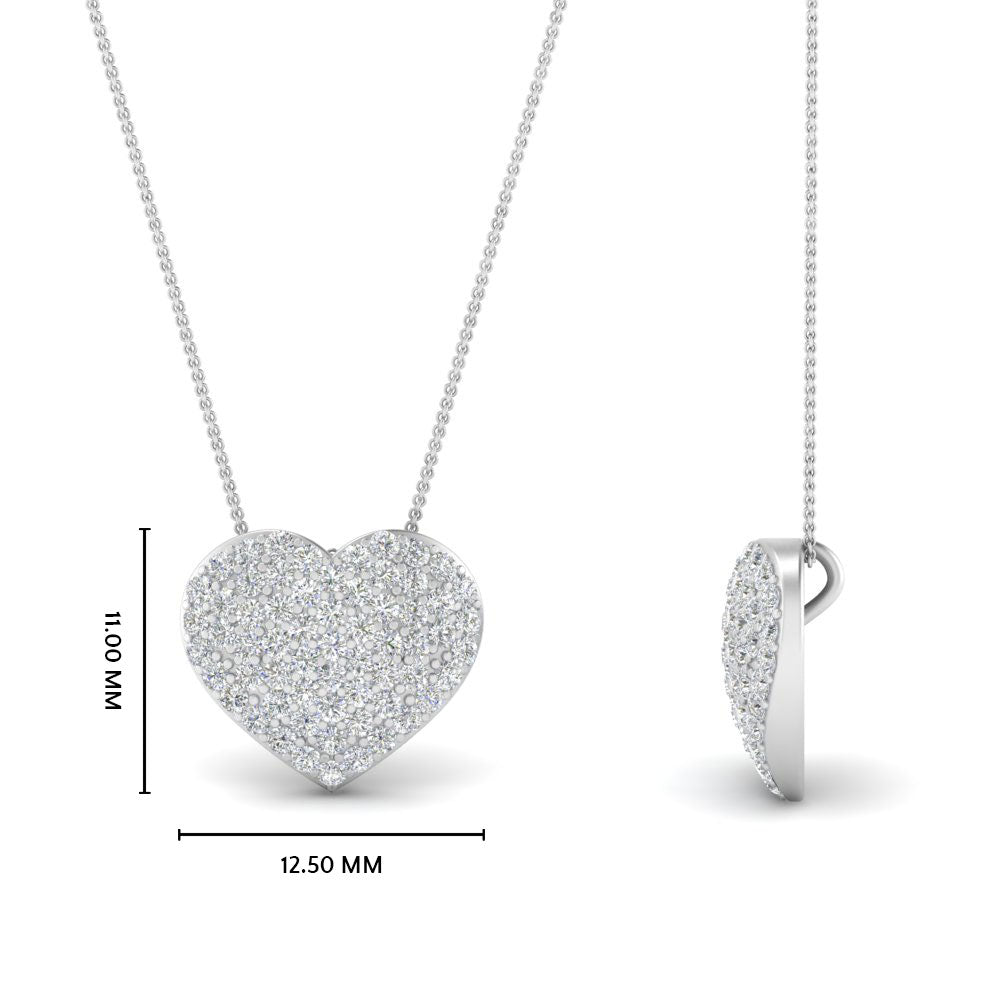 Heart Cluster Diamond Pendant