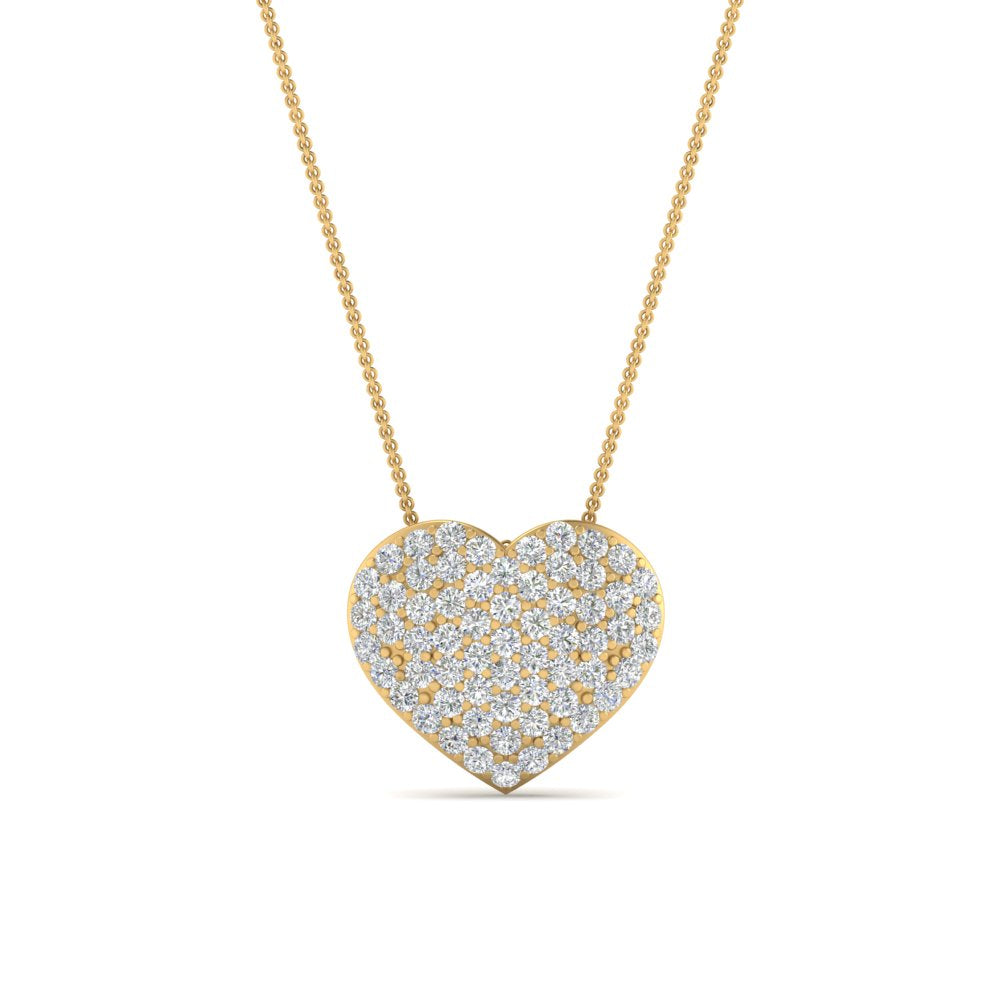 Heart Cluster Diamond Pendant