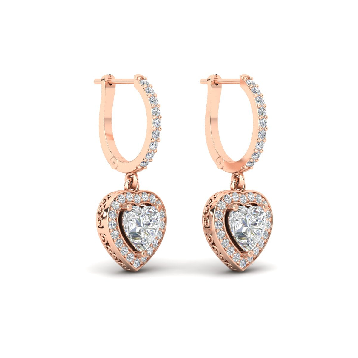 Heart Halo Drop Dangle Earring