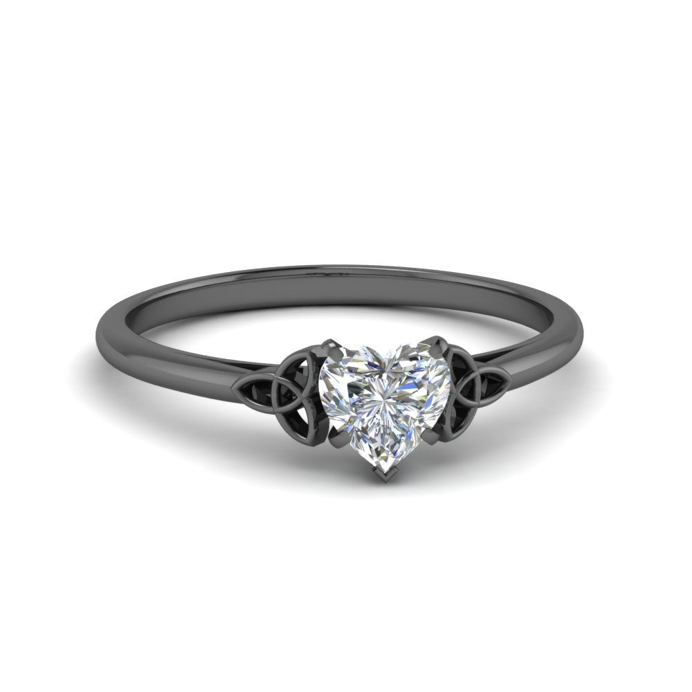 Intertwined Knot Heart Shaped Celtic Solitaire Engagement Ring